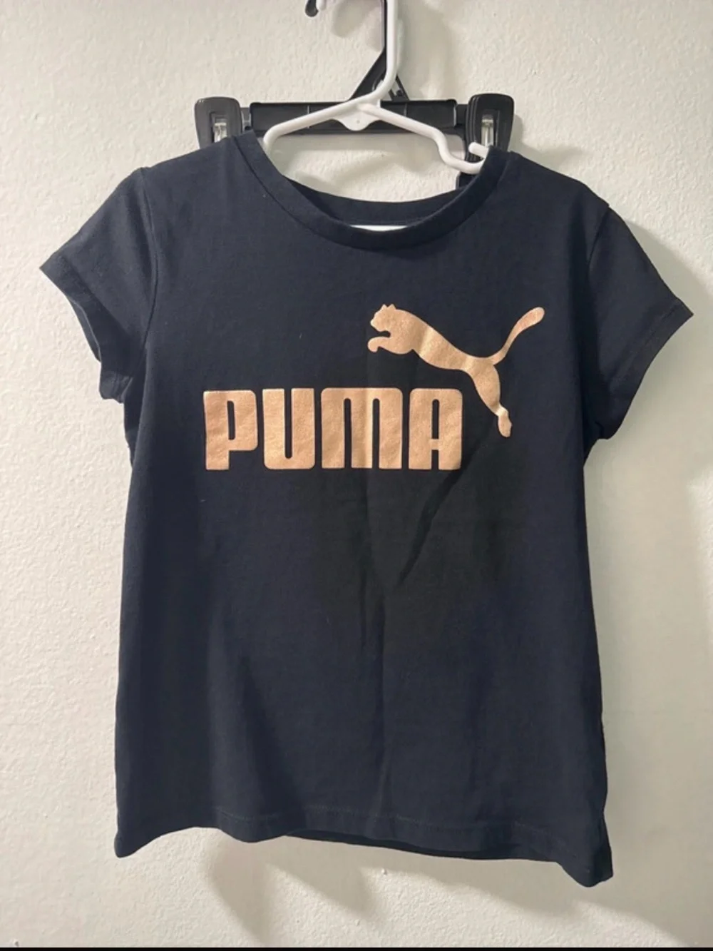 Puma Black Tee with Metallic Gold Logo